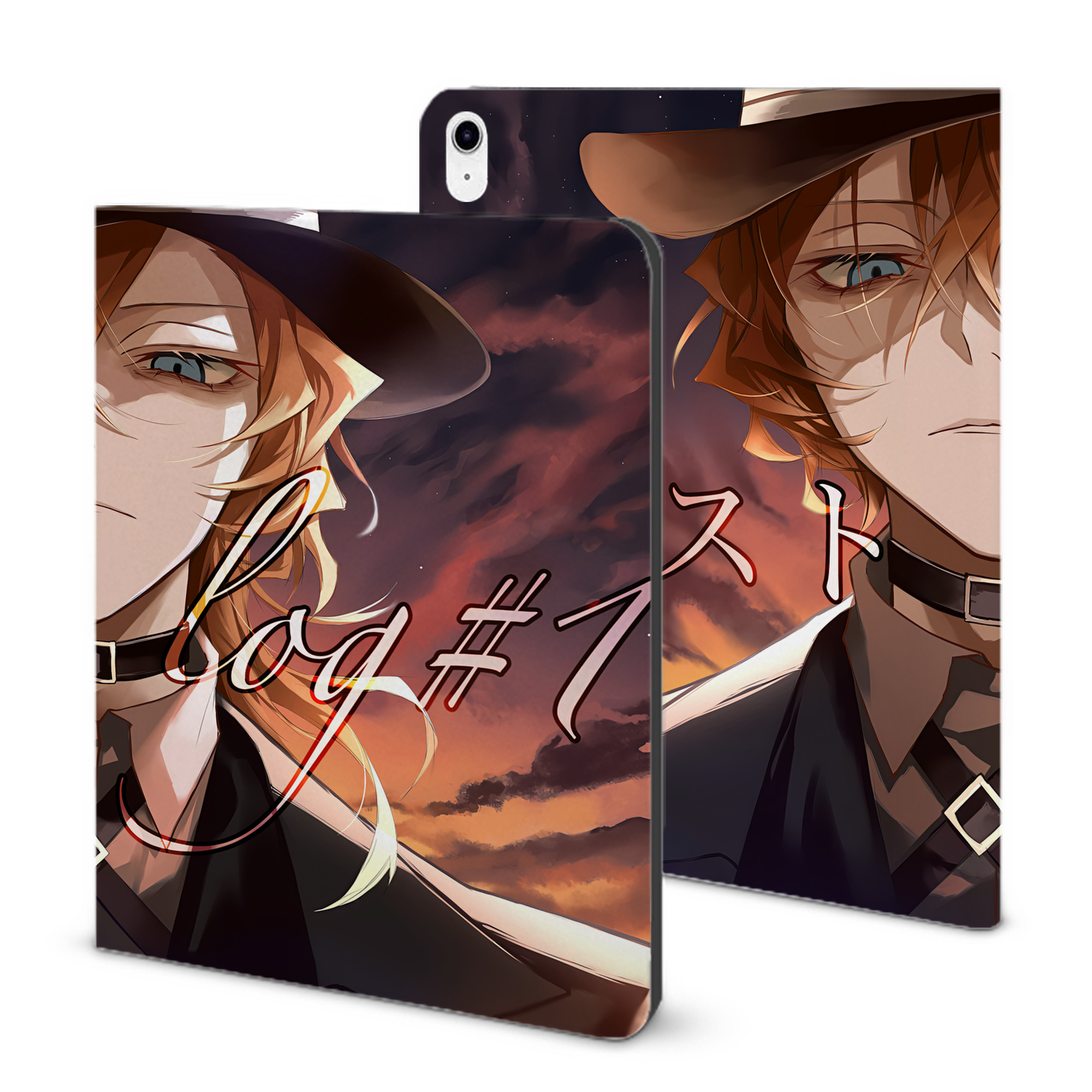 （画像用） 文豪ストレイドッグス Bungo Stray Dogs IPad ケース ブック型 PUレザー TPU 耐衝撃 軽量 薄型 ペン収納なし 全面保護 IPad 各モデル対応